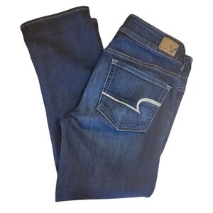 American Eagle Blue Artist Crop Denim Jeans Size 6